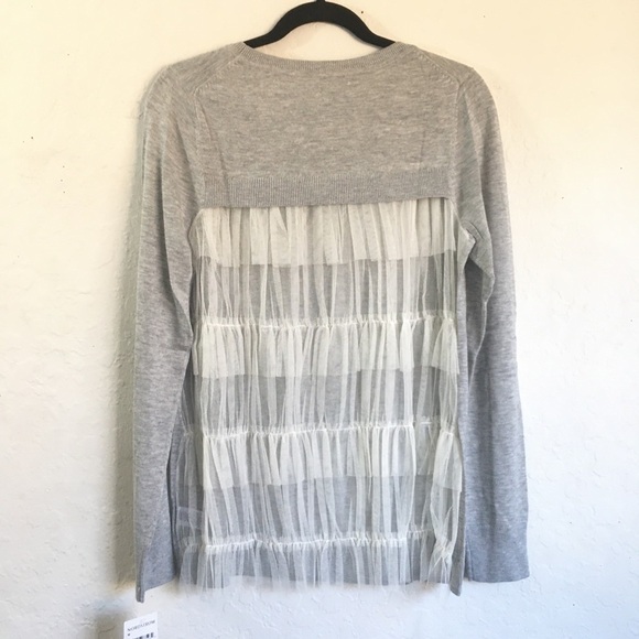 Chelsea28 Tulle Ruffle Back Sweater Size XS NWT - Picture 5 of 11